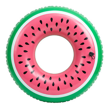 Inflatable watermelon slice pool float vector illustration for summer beach and party decor