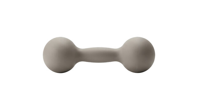A single gray dumbbell isolated on a transparent background, perfect for fitness concepts