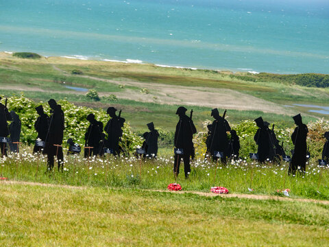 The British Normandy Memorial of the World War II and the "Standing with Giants" exposition, located in Ver sur Mer, Normandy, France. 
