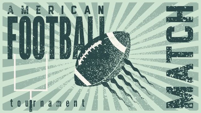 American Football match tournament background. Video animation, Full HD 1920x1080