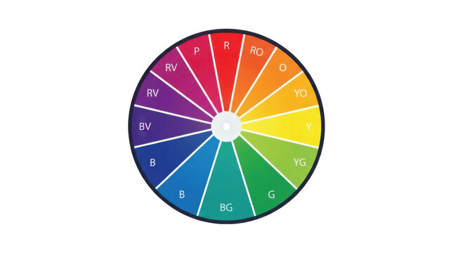 Color Wheel Chart Palette with 12 Primary and Secondary Sectors