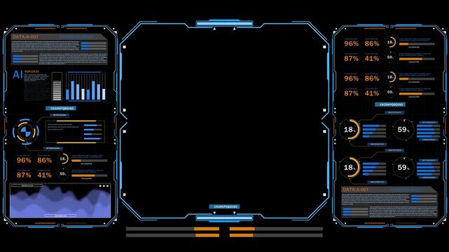 Advanced data chart frame animation represents business analytics, digital transformation, technology innovation, and intelligent information visualization for futuristic dashboards, presentations, we