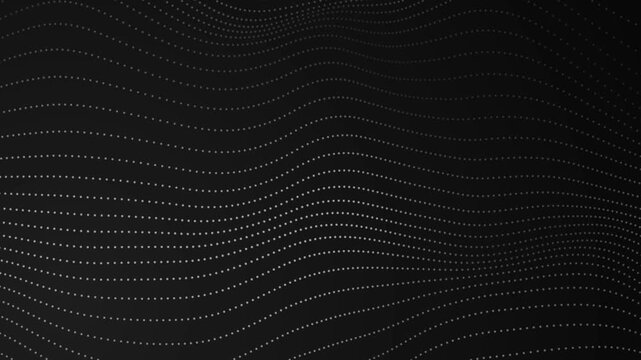 White Wave Line Pattern Flow on Black Animation, Abstract Flowing Dotted Technology and Music Videos Streams Social media Motion Background