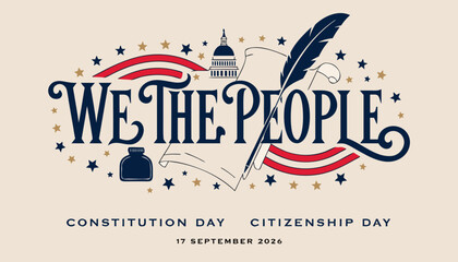 Obraz premium We the people calligraphy design for national constitution day celebration graphic