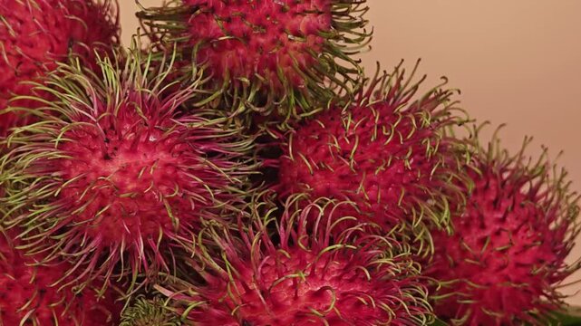 Rambutan, fresh fruits on backgroung.
