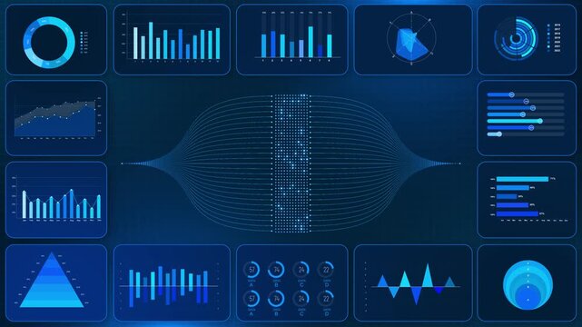 Advanced digital data visualization statistical charts futuristic analytics interface. market research, financial reports, enterprise dashboards, executive presentations, forecasting business strategy