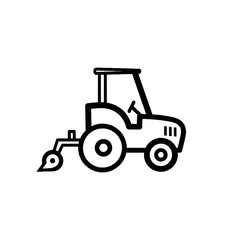Fototapeta premium Minimalist Tractor Farm Machinery Icon