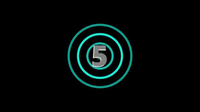 Radio Waves countdown digital broadcast signal waves icon radio wave rings. The circular waves transmission countdown timing broadcast signal waves on black background.