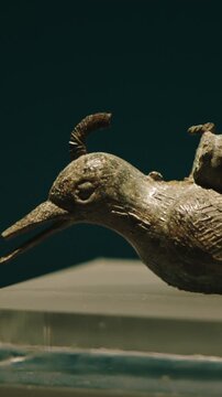 Chengdu, Sichuan, China. Bronze Bird. Ancient Toys. Antique Bronze Toy. Museum Of Three Kingdoms Period. Wuhou Memorial Temple