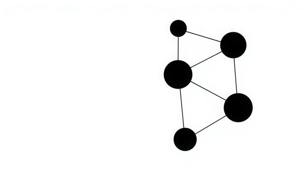 Minimalist black geometric network graph diagram with connected dots and lines connection geometric minimalist abstract structure communication technology mathematics infographic template