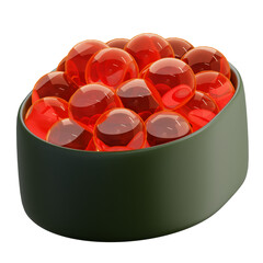 3D ikura Salmon Roe Sushi Gunkan Maki Traditional Japanese Seafood Gourmet Meal © Nyala