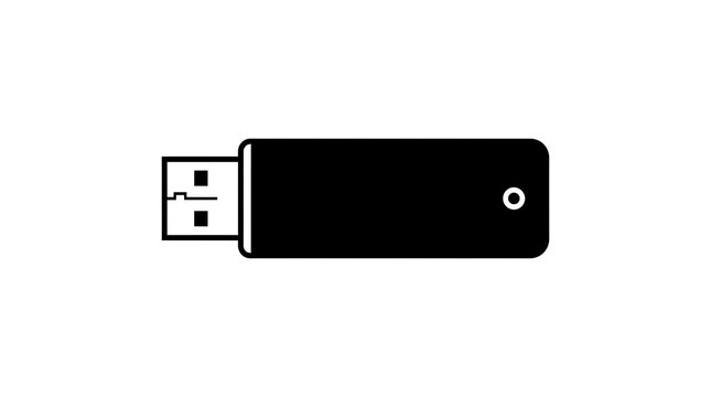 Black usb flash drive icon