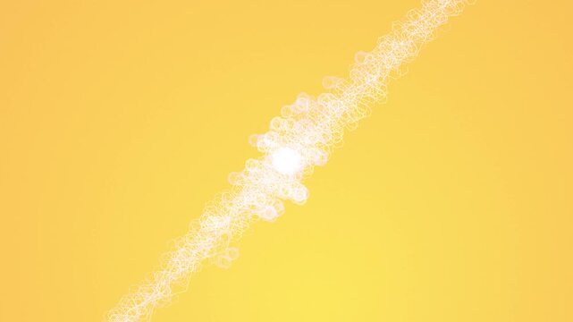 Abstract geometric white hexagonal pattern flowing diagonally across a solid vibrant yellow background concept design