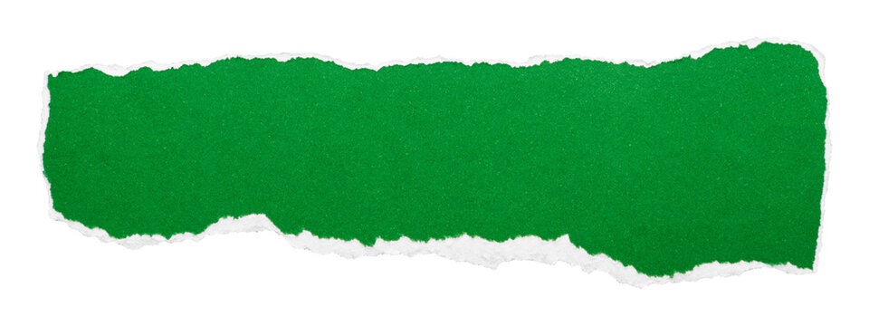 Wide green ripped paper banner with irregular torn edges