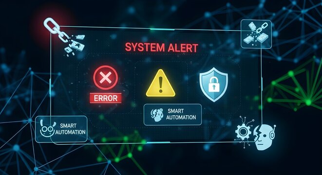 Digital System Alert Warning, Error Notification, and Smart Automation for Cybersecurity Technology