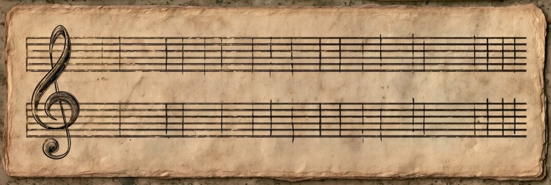 Vintage sheet music on aged, textured paper
