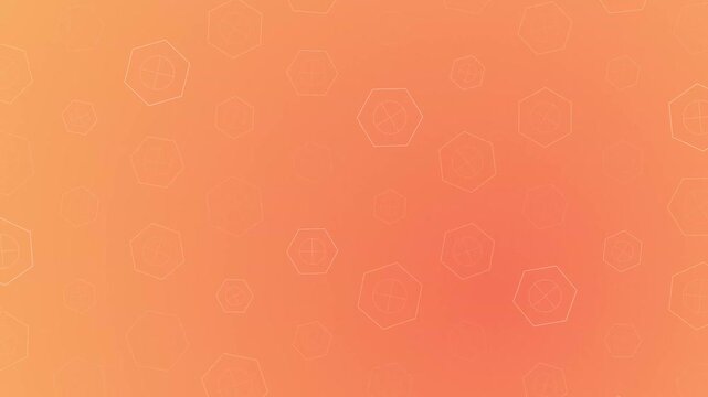 Abstract geometric pattern with repeating hexagon shapes on a vibrant gradient coral orange background