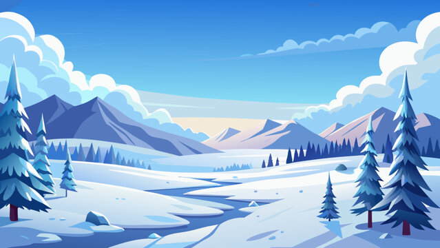 winter, snow panorama, landscape, background, nature, trees, fir trees, conifers, thawed patches, clouds, sky, scenery, frost, freshness, mint, relax, snow, mountain, cold, mountains