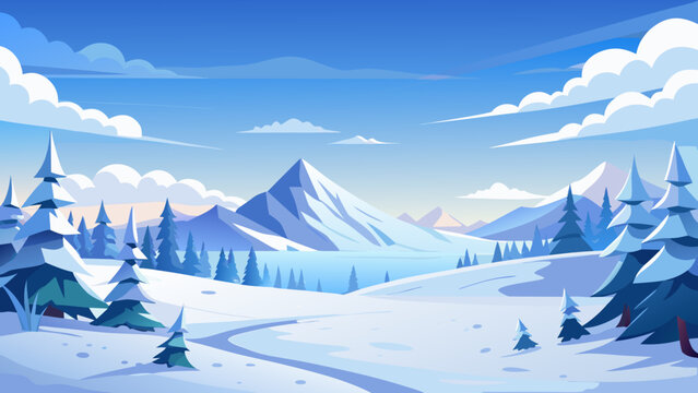 winter, snow panorama, landscape, background, nature, trees, fir trees, conifers, thawed patches, clouds, sky, scenery, frost, freshness, mint, relax, snow, mountain, cold, mountains