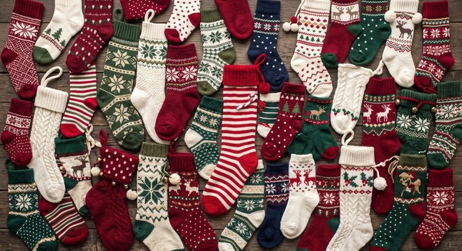 Christmas-themed socks background wallpaper textures pattern needs or other design needs