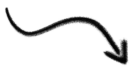 Naklejka premium Hand drawn wavy arrow sketch isolated on white background