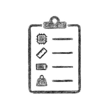 Black and white sketch specifications icon design