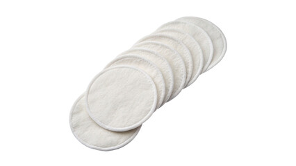 Stack of soft white cotton pads for skincare isolated on transparent background. © Pendleton-png