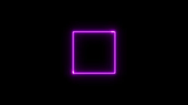 Abstract Rectangle frame magenta color repetitive motion design emphasizes sleek modern look ideal futuristic graphics tech inspired es border on black background.