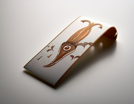 single bookmark with simple design placed on matte white surface under diffused lighting