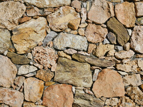 Wall made of rocks and stones