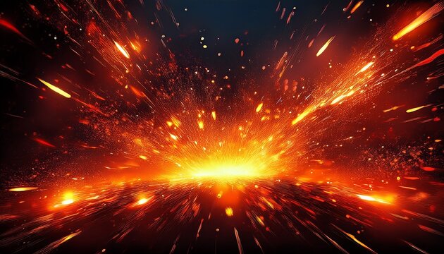 vibrant orange sparks erupt from a dark unknown source creating a fiery spectacle