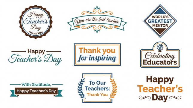 Happy teachers day vector typography