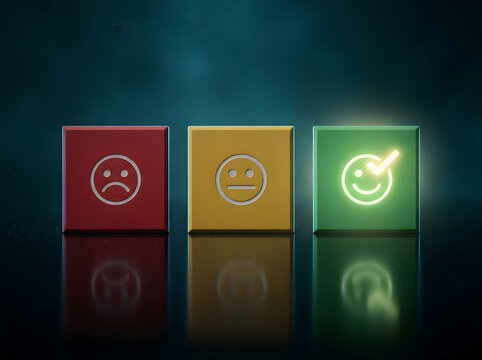 Customer satisfaction feedback icons | Customer experience rating system | User sentiment and review concept | Business survey feedback levels