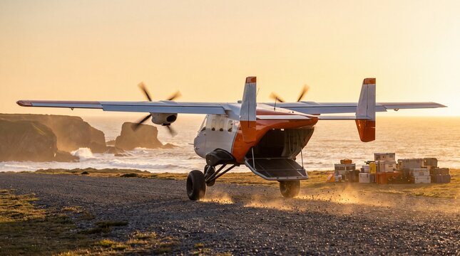 Heavy-Lift Autonomous Cargo Drone With High-Wing Twin Electric...