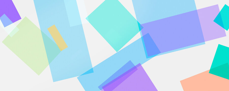 A vibrant abstract background of layered pastel rectangles and polygons, creating a light, playful mood ideal for flyers, presentations, and design templates.
