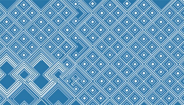 geometric pattern in blue and white with a diamond shape design