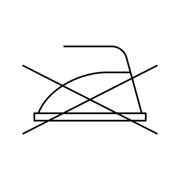 Do Not Iron Large Cross Ban Prohibition Vector Line Icon