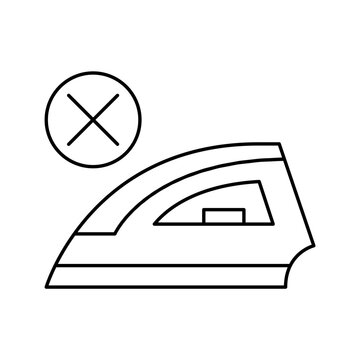 No Iron Symbol Forbidden Laundry Care Vector Line Icon