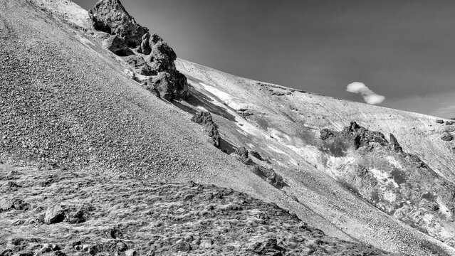 Scenic summer view of Landmannalaugar highlands Iceland with bright sunlight and natural beauty