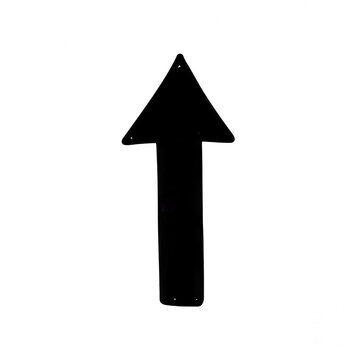 Simple hand drawn black arrow pointing up isolated on transparent background