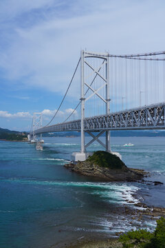 Naruto Bridge Over the Seto Inland Sea in Tokushima, Japan