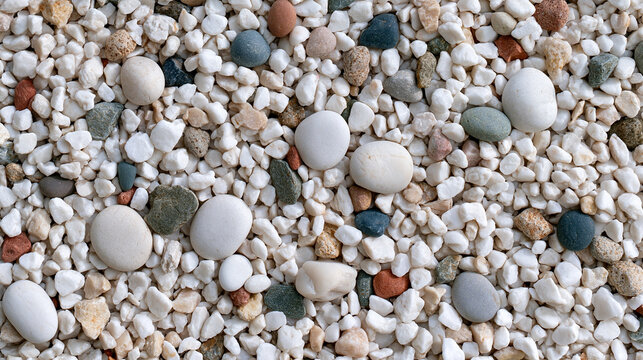 Natural Coastal Texture Featuring Rounded Stones in Soft Neutral Colors
