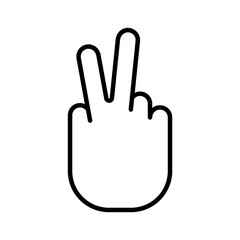Fototapeta premium Two finger V sign gesture