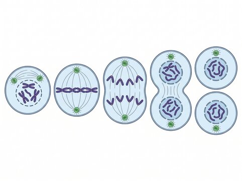 Cell division and meiosis stages diagram showing chromosome replication and nuclear separation with division chromosome genetics education infographic replication prophase metaphase anaphase