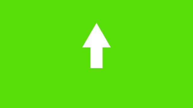 Growth up arrow animation on green background. Business arrow up growth motion graphics. 