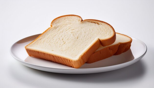 a slice of white bread on a white plate
