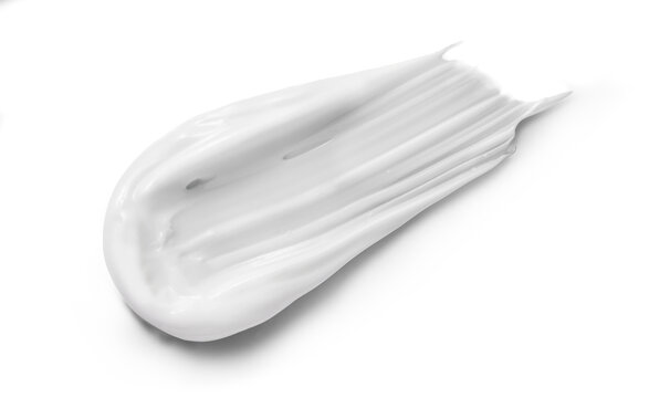 White cosmetic cream smear texture on a white or transparent background