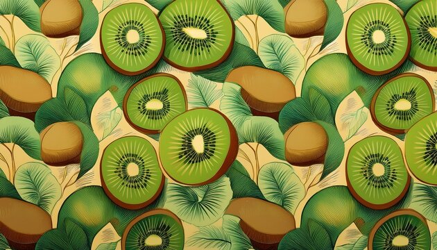 hand painted kiwi pattern artisan surface design