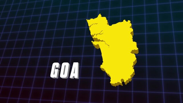 3D Animation Goa U.T State Documentary Infographic Style Futuristic Map 4K Animation