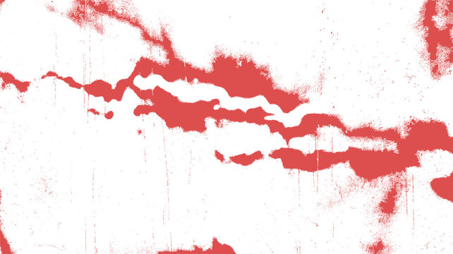 Abstract red grunge texture with distressed cracked pattern isolated on transparent background
